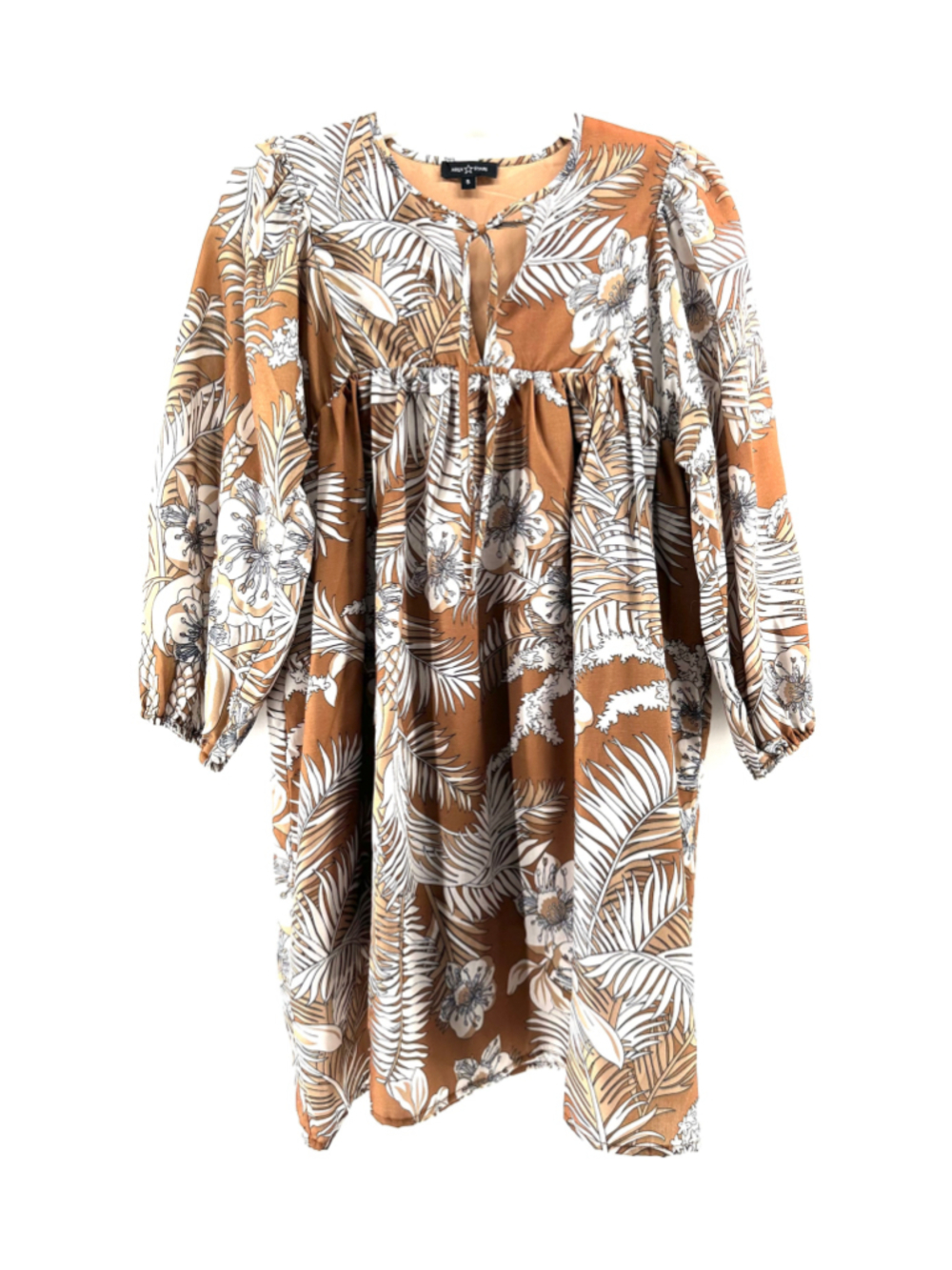 NWT AREA STARS Bohemian TROPICAL MINI DRESS Peasant Babydoll Beach Wear WOMENS S